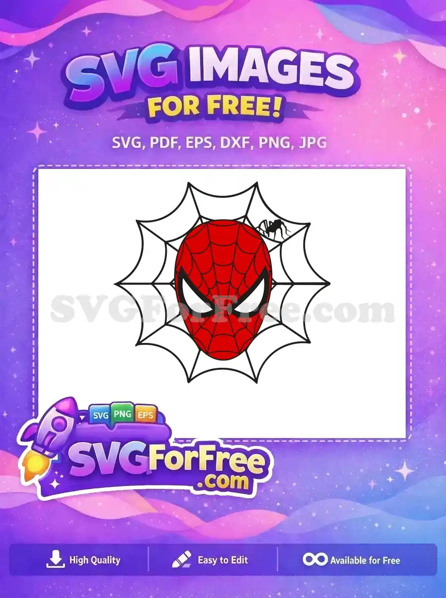 Free Red Mask Free Spiderweb Marvel Spiderman Free SVG