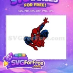 Free Crouching Hero Free Red and Blue Spiderman Free SVG - Instant Download