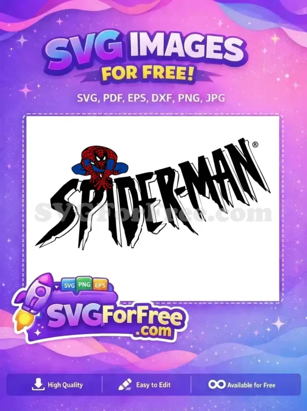 Free Crouching Spiderman Free Red Blue Comic Free SVG