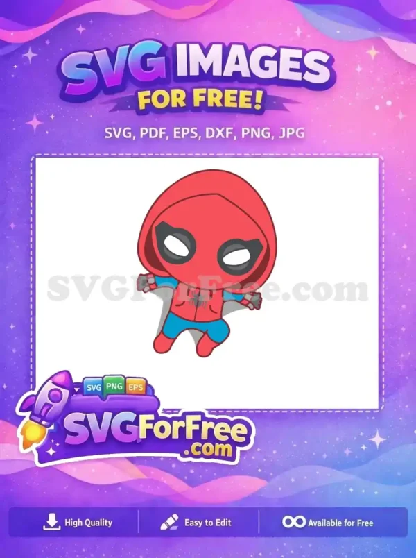 Free Chibi Hoodie Free Red Suit Spiderman Free SVG