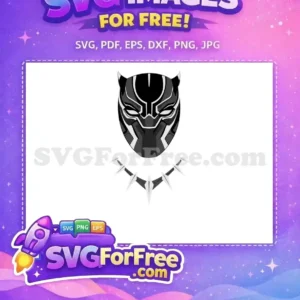 Free Black Panther Mask Free Necklace Detail Movie Free SVG 1