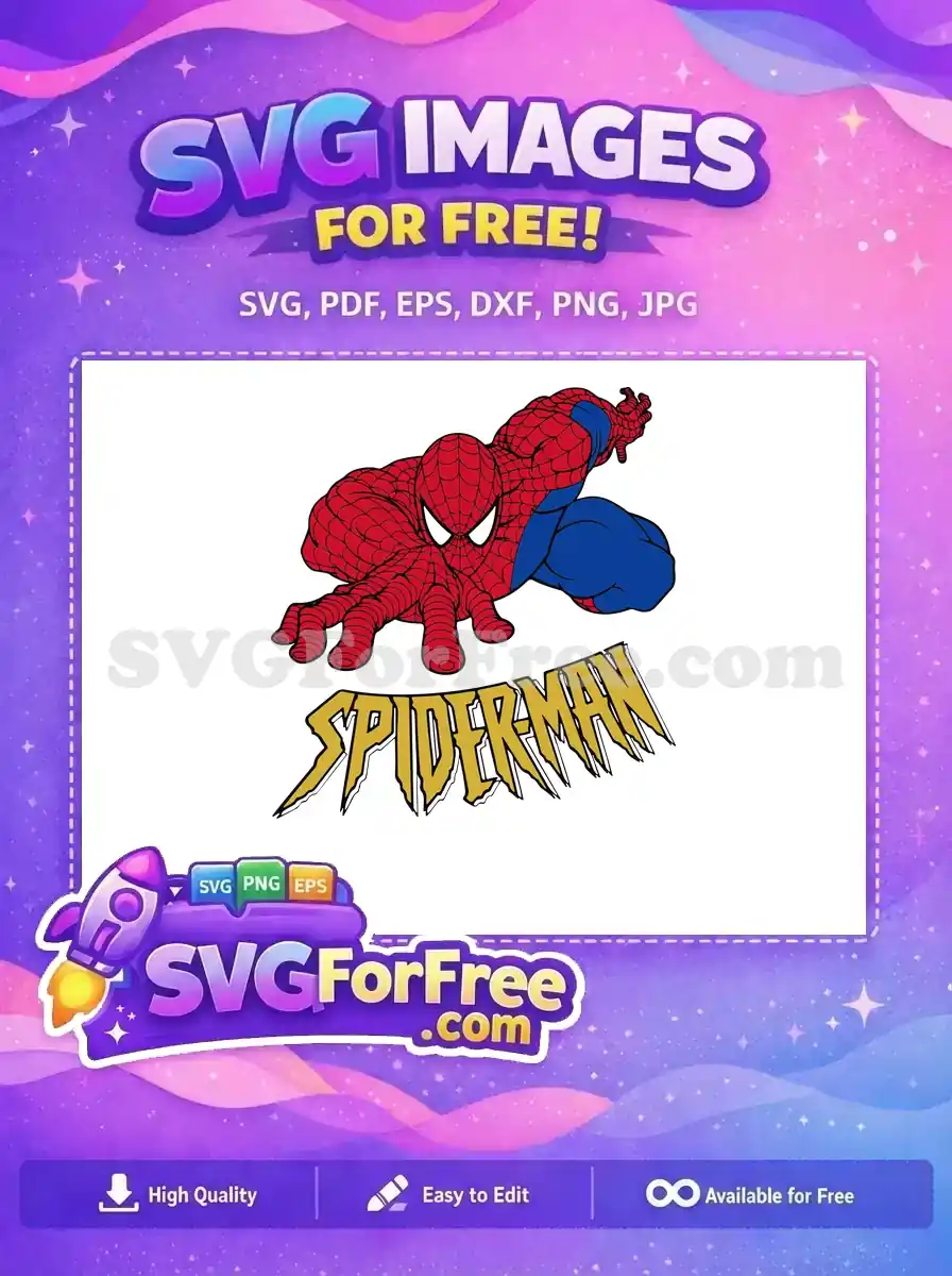 Free Red Webbing Free Dynamic Pose Spiderman Free SVG