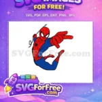 Free Swinging Pose Free Red Blue Spiderman Free SVG 1 - Instant Download