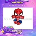 Free Chibi Spiderman Free Red and Blue Suit Movie Free SVG - Instant Download