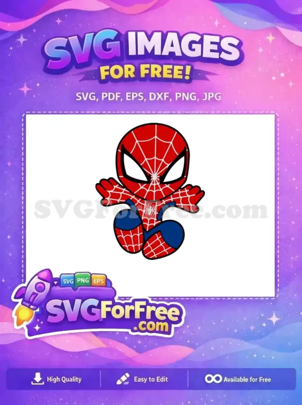 Free Chibi Spiderman Free Red and Blue Suit Movie Free SVG
