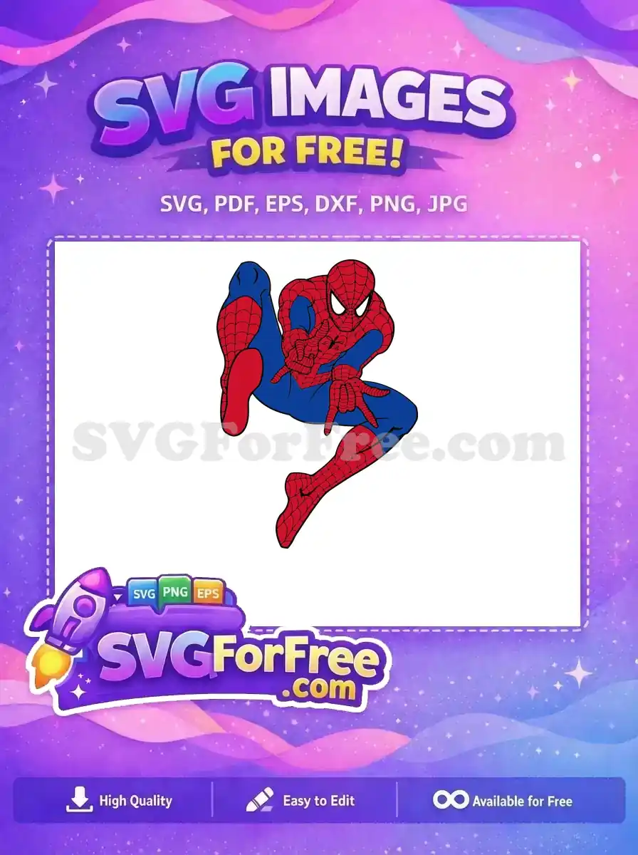 Free Leaping Hero Free Classic Costume Spiderman Free SVG