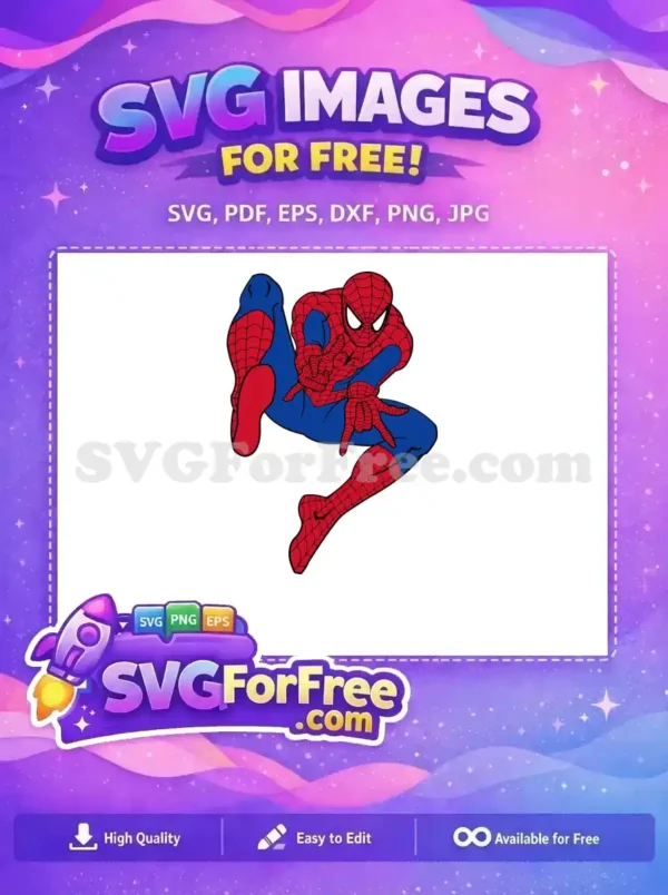 Free Dynamic Pose Free Webbed Suit Spiderman Free SVG 2