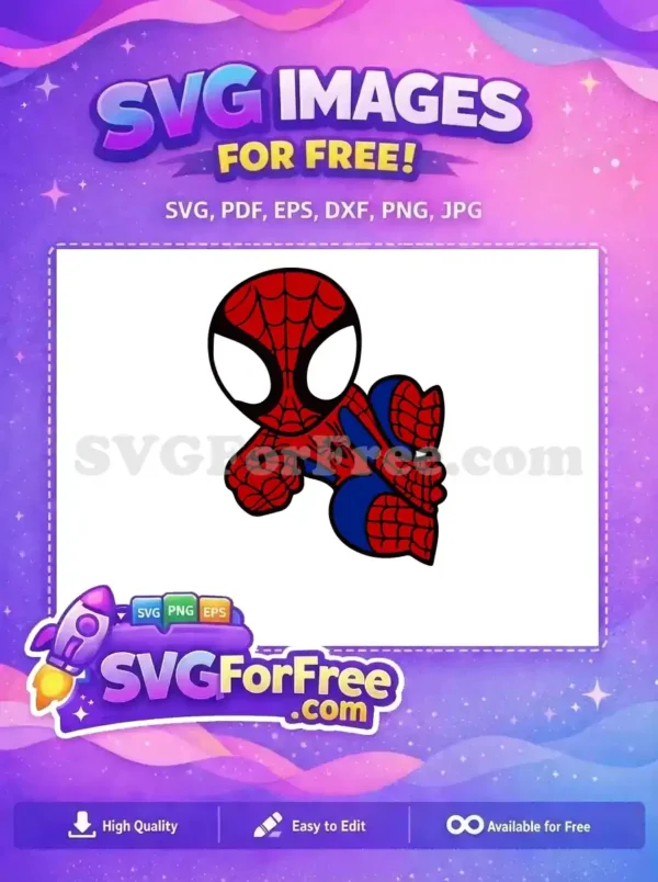 Free Red Spiderman Free Leaping Pose Movie Free SVG