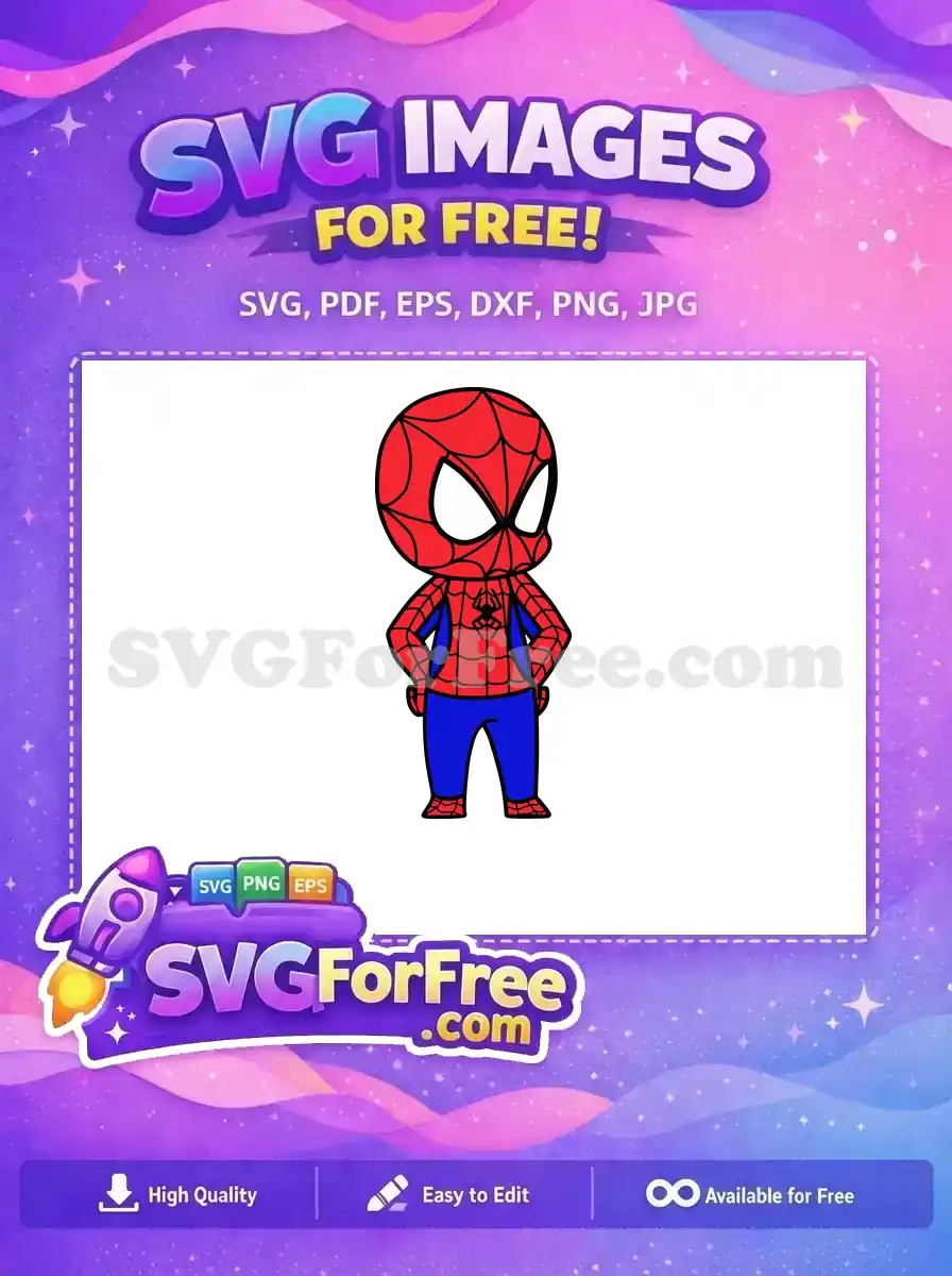 Free Chibi Red Blue Suit Free Spiderman Pose Free SVG