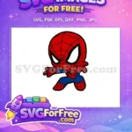 Free Chibi Spiderman Free Crouching Pose Spiderman Free SVG - Instant Download