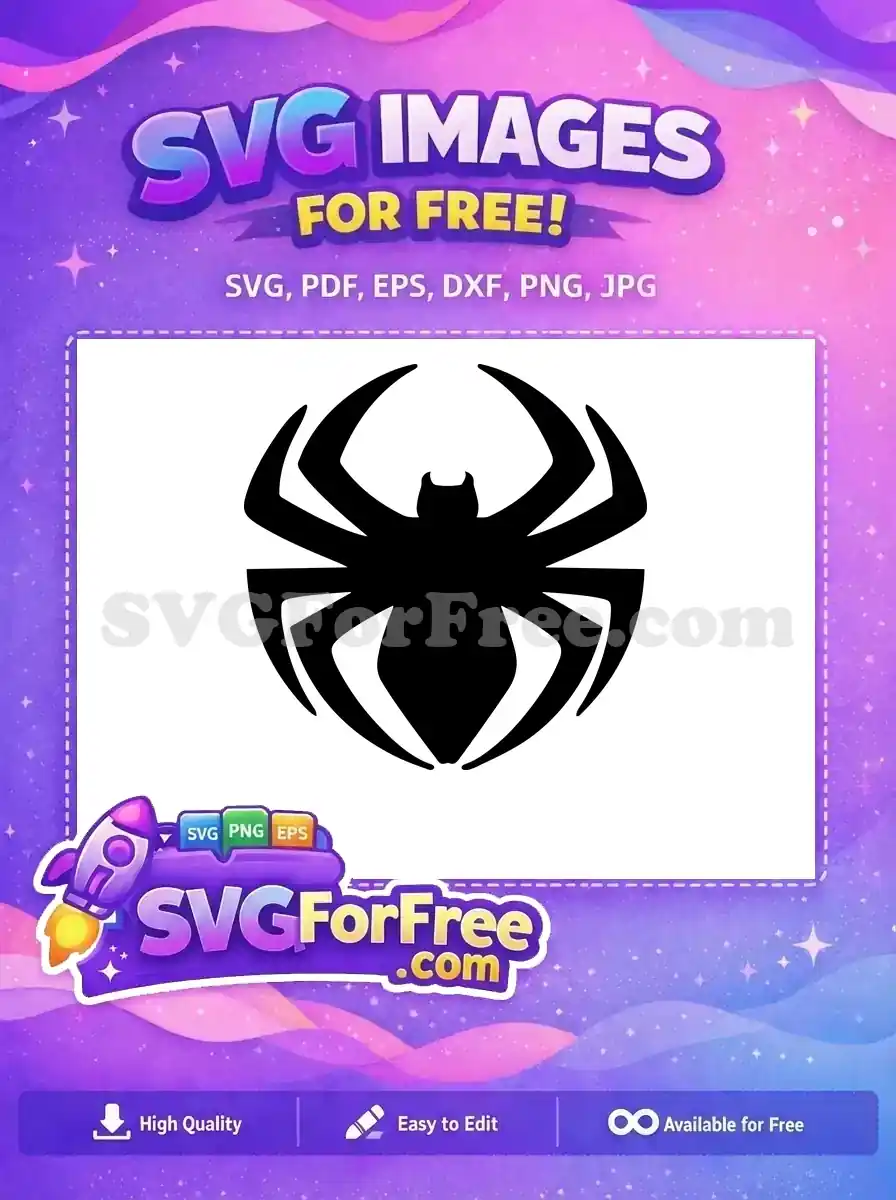 Free Spider Emblem Free Black Silhouette Spiderman Free SVG