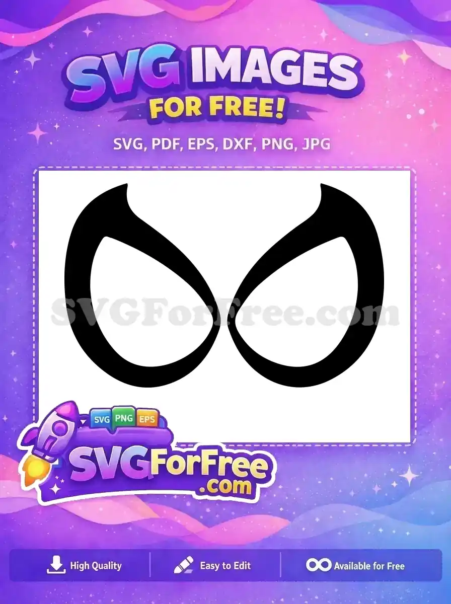Free Black Spiderman Eyes Free Mask Spiderman Free SVG