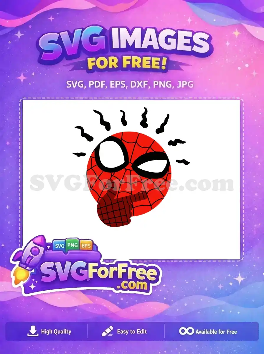 Free Pensive Spiderman Free Thinking Red Spiderman Free SVG