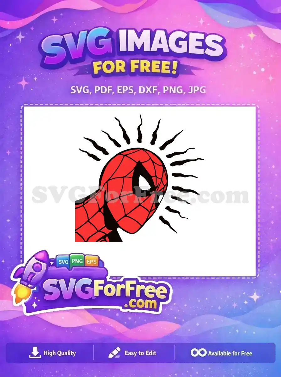 Free Red Spiderman Mask Free Intense Look Spiderman Free SVG