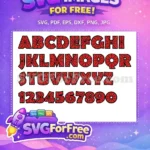 Free Red Web Free Alphabet Numbers Spiderman Free SVG - Instant Download