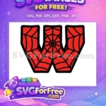 Free Red Web Free Letter W Spiderman Free SVG - Instant Download