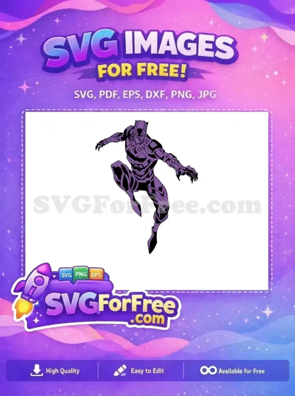Free Purple Costume Free Hero Wakanda Forever Free SVG