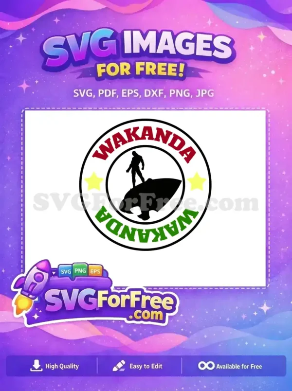 Free Wakanda Red Green Free Yellow Stars Wakanda Forever Free SVG