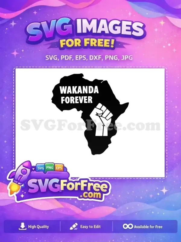 Free Wakanda Map Free Raised Fist Black Panther Movie Free SVG