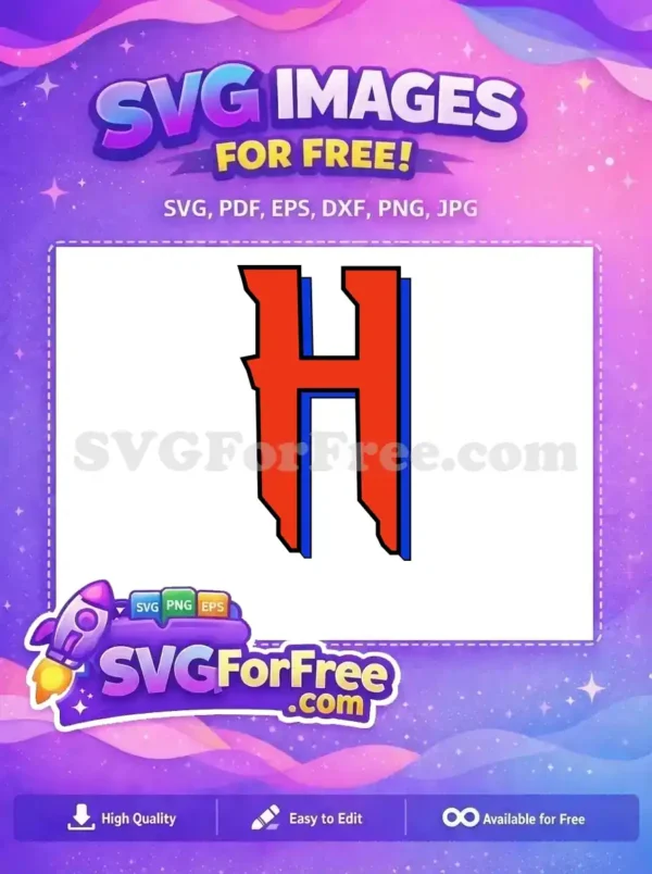 Free Red Blue Letter H Free Spiderman Font Free SVG