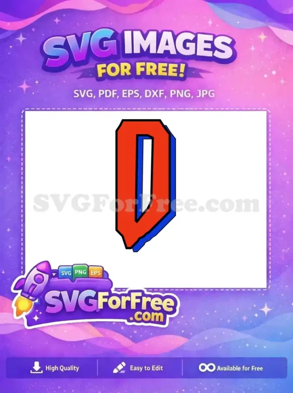 Free Red Letter Free Blue Outline Spiderman Free SVG