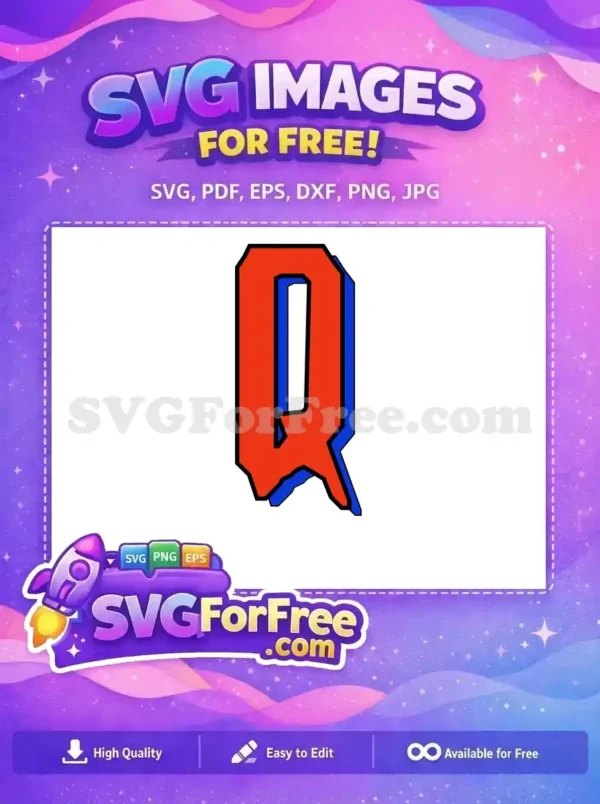 Free Red Blue Letter Q Free Spiderman Free SVG