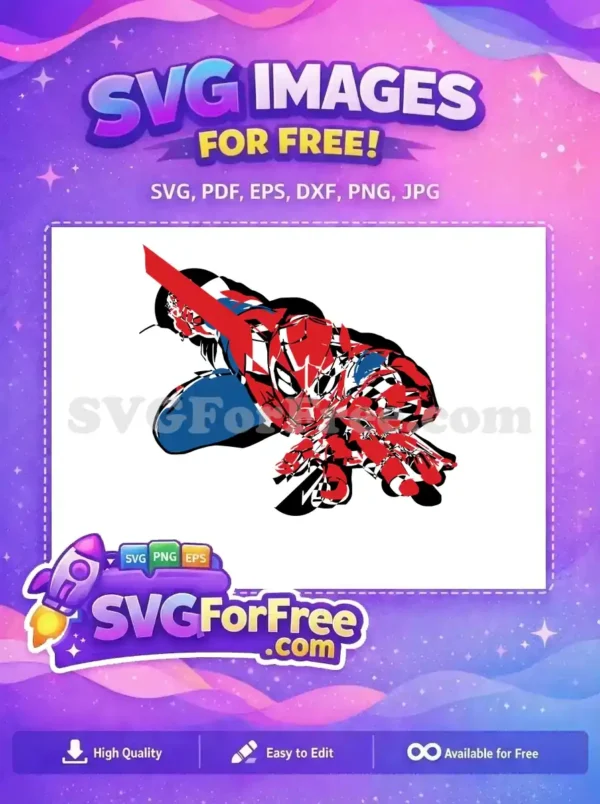 Free Webbed Suit Free Dynamic Pose Spiderman Free SVG