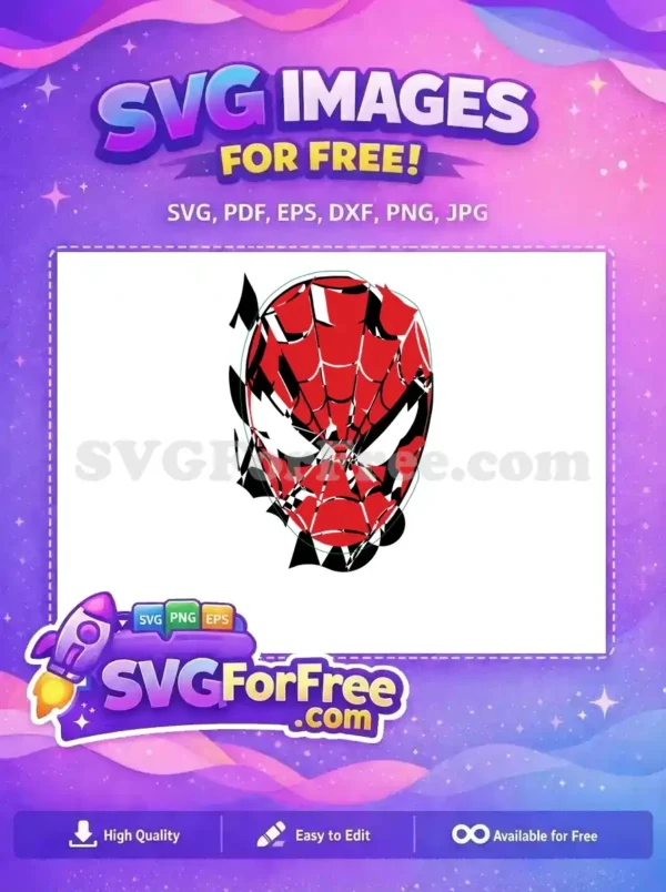 Free Red Mask Free White Eyes Spiderman Free SVG 4