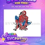 Free Crouching Silhouette Free Red and Blue Spiderman Free SVG - Instant Download