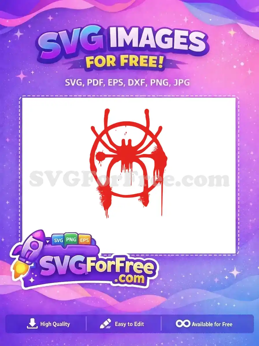 Free Red Splatter Free Miles Morales Spiderman Free SVG