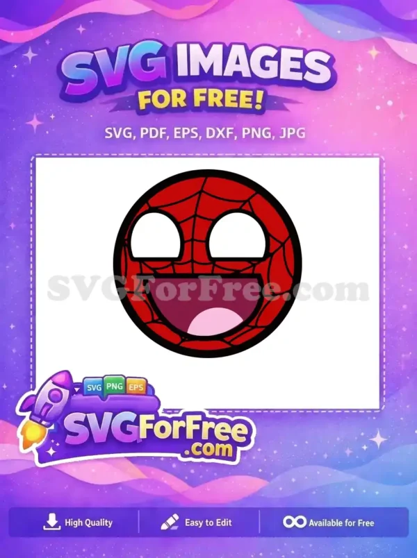 Free Smiling Face Free Red Webbed Spiderman Free SVG