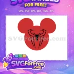 Free Red Mickey Free Spiderman Mask Avengers Free SVG - Instant Download