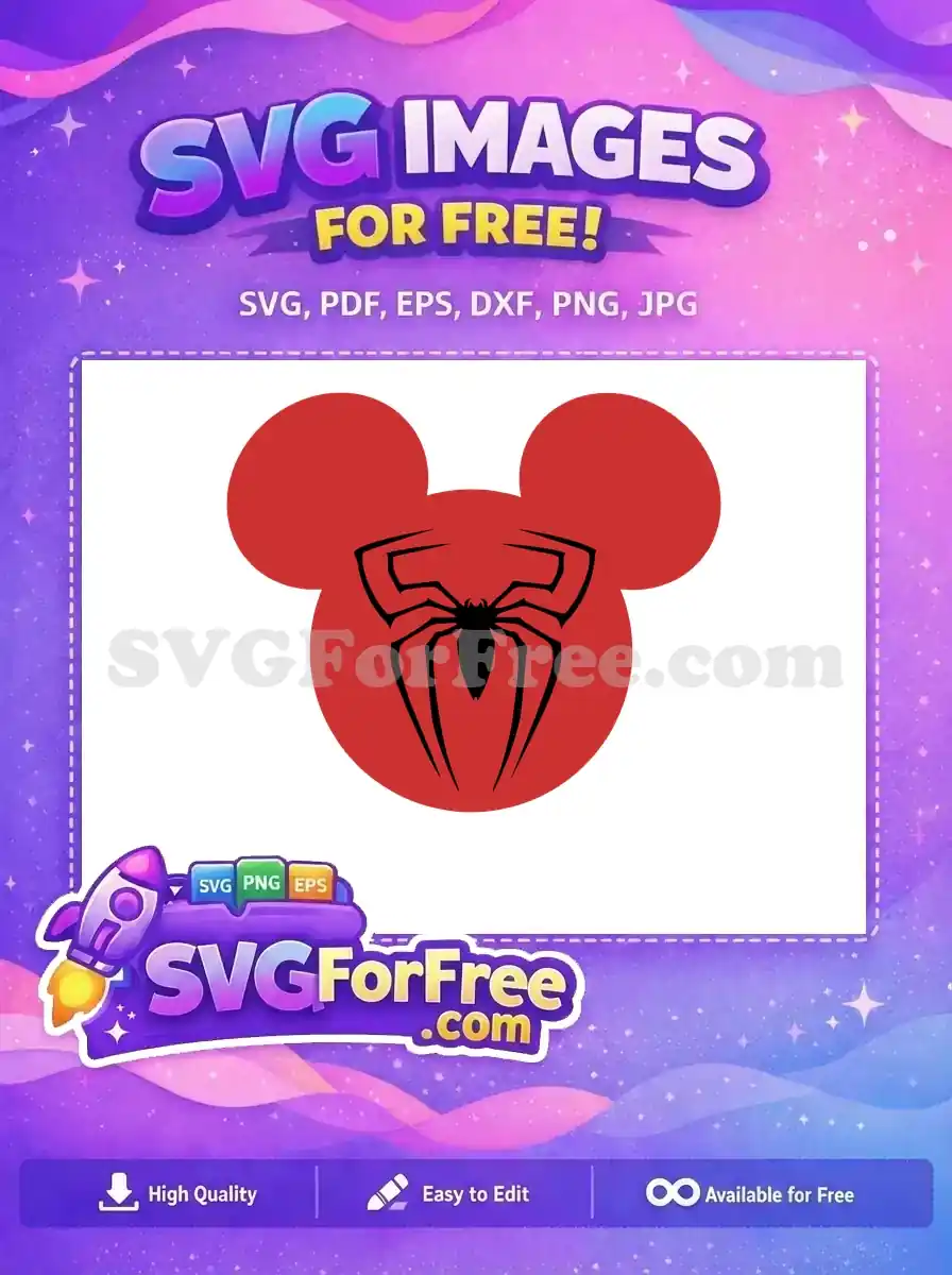 Free Red Mickey Free Spiderman Mask Avengers Free SVG