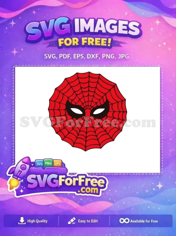 Free Red Spiderweb Free Black Mask Spiderman Free SVG