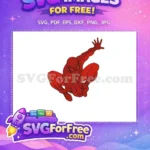 Free Crouching Pose Free Red Costume Spiderman Free SVG - Instant Download