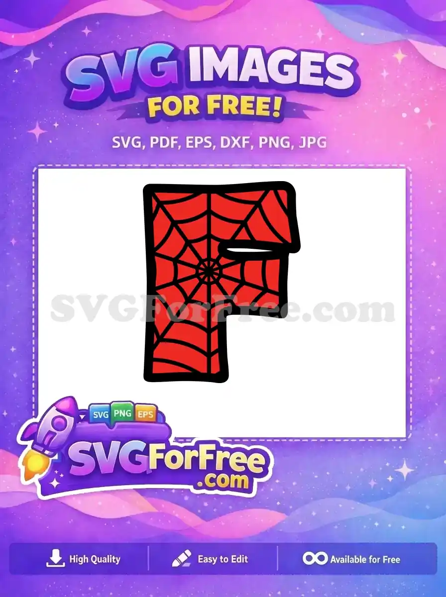 Free Red Web Free Letter F Spiderman Free SVG