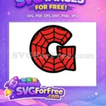 Free Red Letter G Free Spiderweb Pattern Spiderman Free SVG - Instant Download