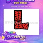Free Red Web Free Letter L Spiderman Free SVG - Instant Download