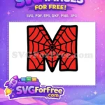 Free Red Spidey Web Free Letter M Spiderman Free SVG - Instant Download