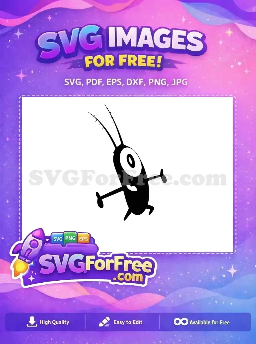 Free Black Plankton Free One-Eyed SpongeBob Free SVG