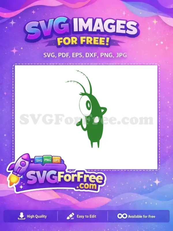 Free Green Plankton Free One Eyed SpongeBob Free SVG