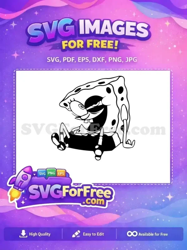 Free Sitting Pose Free SpongeBob SquarePants Cartoon Free SVG