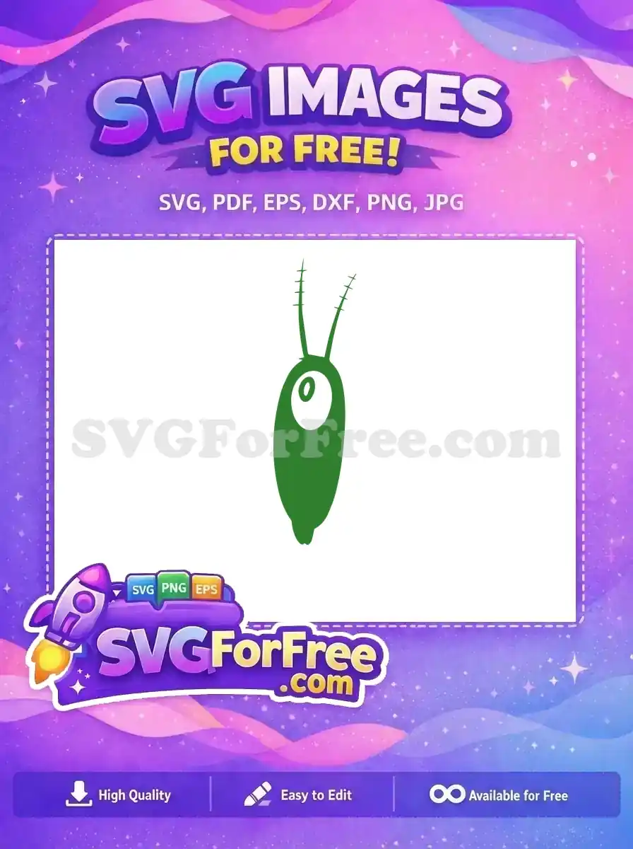 Free Green Plankton Single Eye SpongeBob Free Cartoon Free SVG