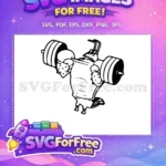 Free SpongeBob Barbell Free Lifting Dumbbell Cartoon Free SVG - Instant Download