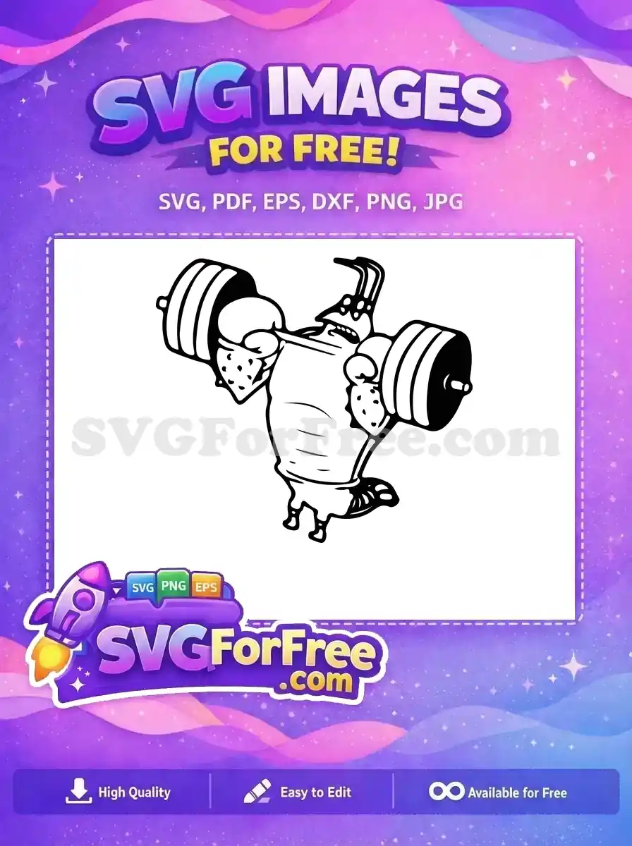 Free SpongeBob Barbell Free Lifting Dumbbell Cartoon Free SVG