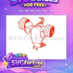 Free Red Angry SpongeBob Free Weightlifting Pose Movie Free SVG - Instant Download