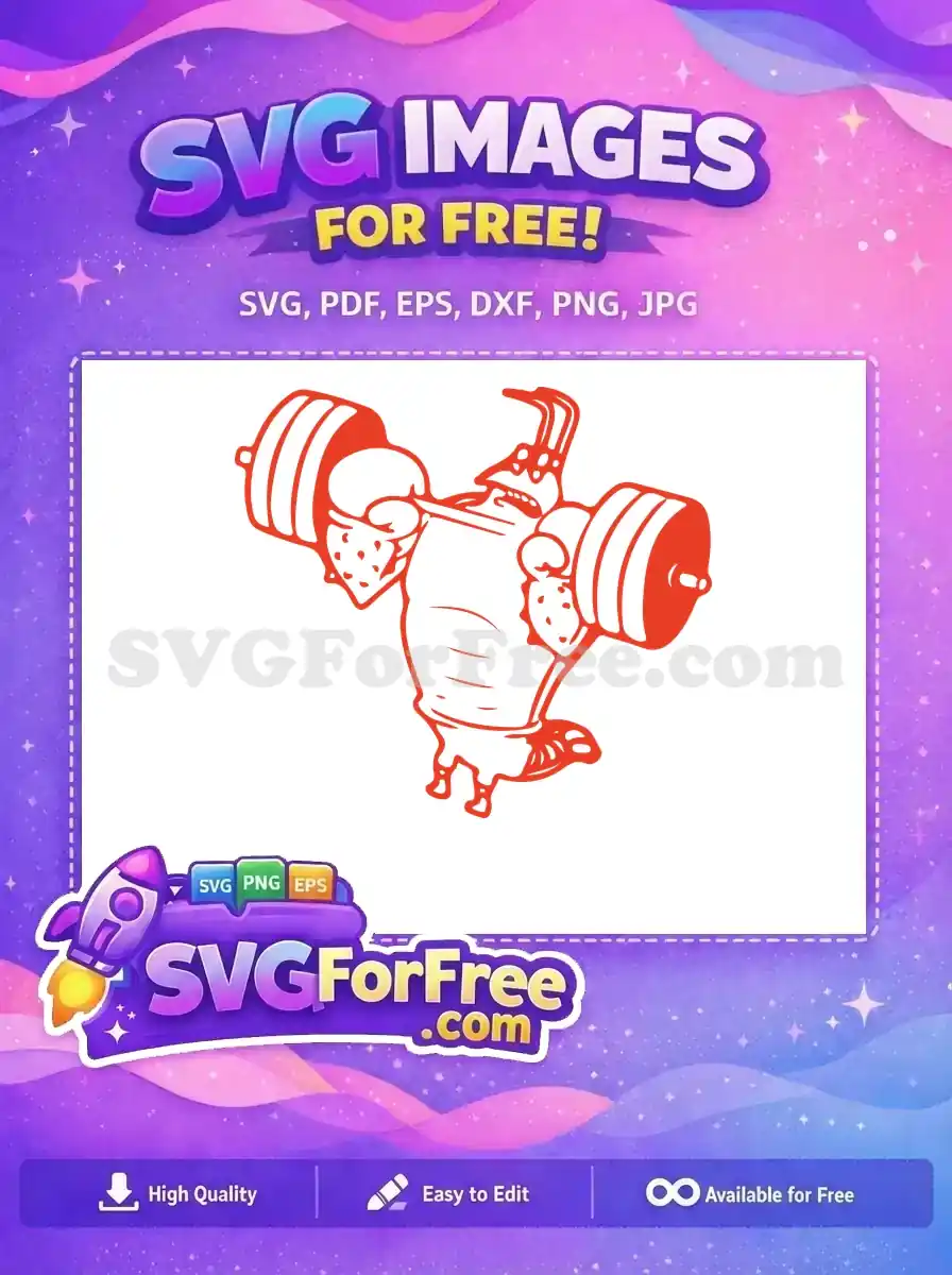 Free Red Angry SpongeBob Free Weightlifting Pose Movie Free SVG