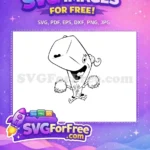 Free Cheerful Pearl Cheerleader Free Pom Poms Spongebob Free SVG - Instant Download
