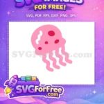 Free Pink Jellyfish Spots Free Tentacles Spongebob Free SVG - Instant Download