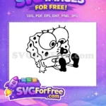 Free Outline SpongeBob Free Sad Expression Cartoon Free SVG 1 - Instant Download